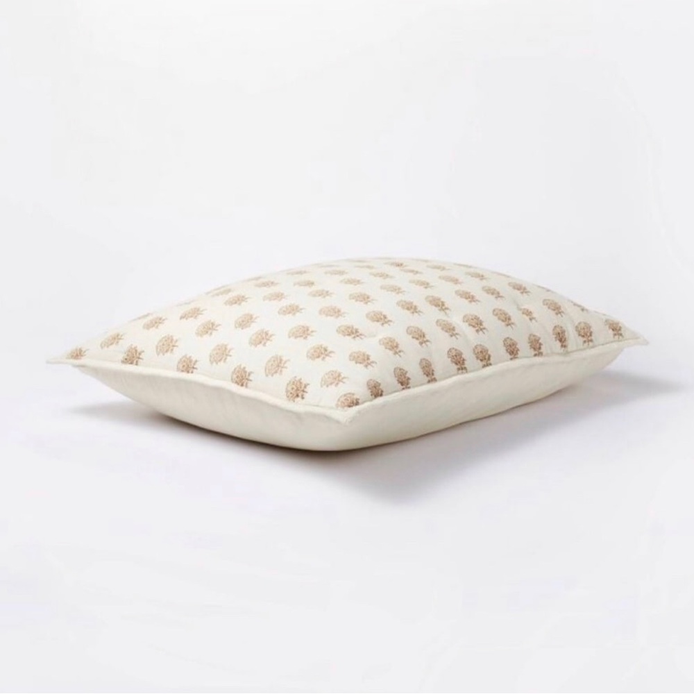 King Lofty Cotton Slub Woodblock Floral Quilt Sham - Threshold Studio McGee